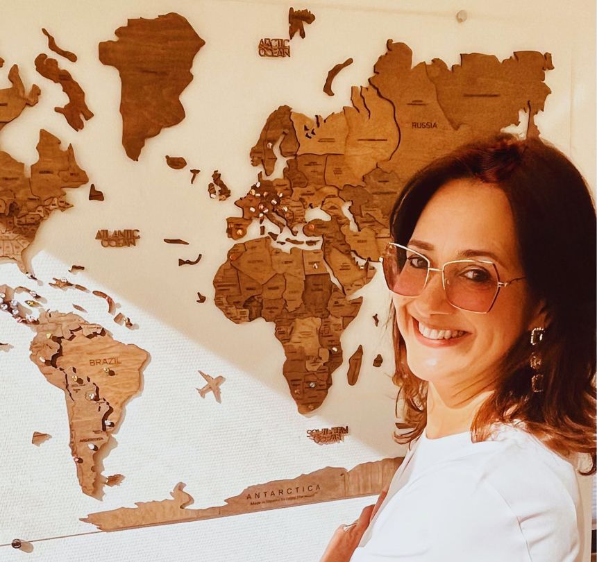 Map of the countries where Fabia lived and worked